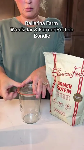 Mix your protein shake every morning with Ballerina Farm’s Weck Jar and Farmer Protein Bundle. Hurry before they sell out again! #FarmerProtein #BallerinaFarm #ProteinShake #TikTokShopCreatorPicks #CreatorIcons 