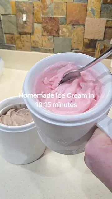 So fun and easy to use #homemadeicecream #icecreammachine #icecream #icecreammaker #kitchengadgets  kitchen finds home finds Ice cream maker handmade Ice cream gift ideas