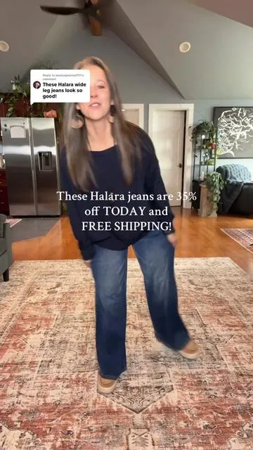 Replying to @jessicajwanna1111 Say goodbye to stiff, uncomfortable denim. These Halara wide leg stretchy jeans have no zipper, no button, and zero restrictions, so they move with you like lounge pants. But the best part is how flattering they are on all body types — comfy enough for everyday wear, stylish enough to dress up. Once you try them, you’ll see why they’re called dream jeans. Prices are subject to change. Results may vary. #WideLegJeans #HalaraJeans #StretchyJeans  #MomJeans @Halara 