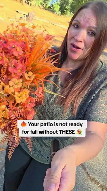 Patio makeover in SECONDS 🍁💐 These are flying off shelves! 👉 #PorchDecor #FallPatio #OutdoorVibes #fall  #PorchMakeover