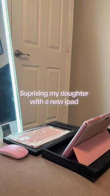 my mom broke her iPad and she was heartbroken. so i decided to suprised her with a new one because she deserved it! she recently started 2nd grade and she been really good.  her reaction and her mood all day is priceless. love my girl #daughter #foryou #surprise #love #fyp