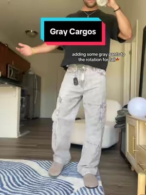 love the faded gray look👍🏽 40% off this pair rn #cargos #cargopants #mensfashion #fallfashion #mensoutfitideas 