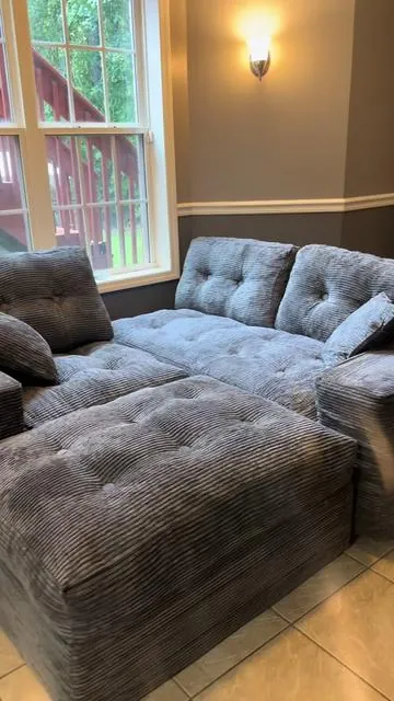 These things are so magical 😂 when it comes time for us to upgrade our sectionals, I don’t know that I’m gonna go with anything other than a boneless couch option. #furniture #tiktokshopcreatorpicks #comfortable 