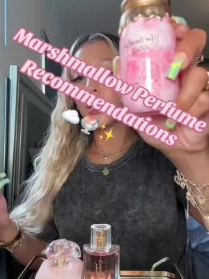 🍧✨Fluffy, sweet & irresistible 💖☁️🍬 my 3 marshmallow perfume must haves 🌸✨#marshmallowperfume #smelllikeasnack #marshmallowperfumes #perfumerecommendations #girlyperfumes 