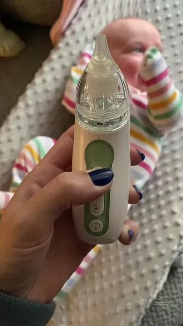 Baby approved nasal aspirator with soothing lights and music, comes with cleaning tool and carrying case! #babytok #babyproducts #babynasalaspirator #nasalaspirator #babyproductsyouneed @Momcozy Official 