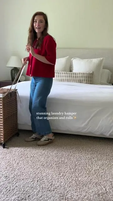 Laundry day just got so much easier! 🧺✨ This rolling rattan laundry hamper has sections, a removable liner, and wheels—making sorting & moving laundry effortless. Functional and stylish! #laundry #laundryhamper #laundryorganization #homeorganization #homedecor @SONGMICS HOME 