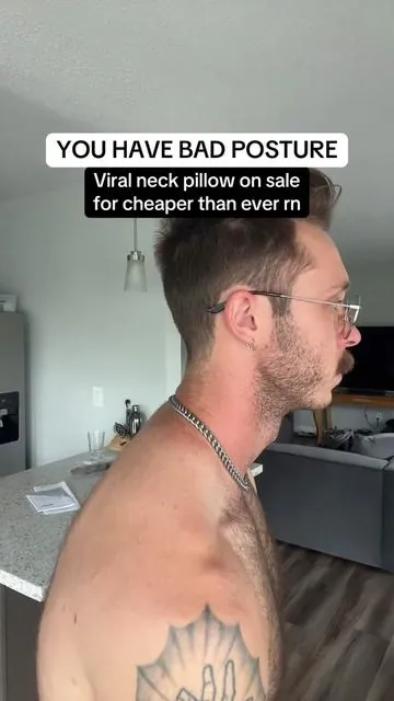 Its insane how much different my neck feels #pillow #neckpillow #posture #neckpain #neckpainrelief 
