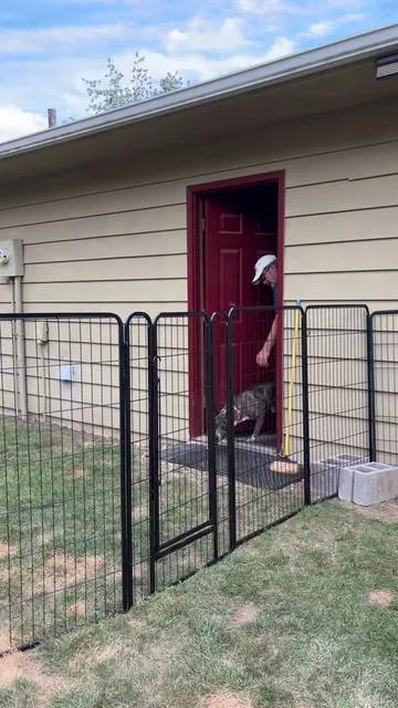 Dog Playpen Portable Fence Panel Sets with Gate #dog #dogsoftiktok #dogplaypen #doglover #fyp 