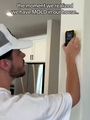I cannot believe we had that there for this long now.. this moisture detector can find mold behind walls which is so helpful. Do yourself a favor and pick one up while it’s on sale! #molddetection #mold #moldillness #blackmold #tools 
