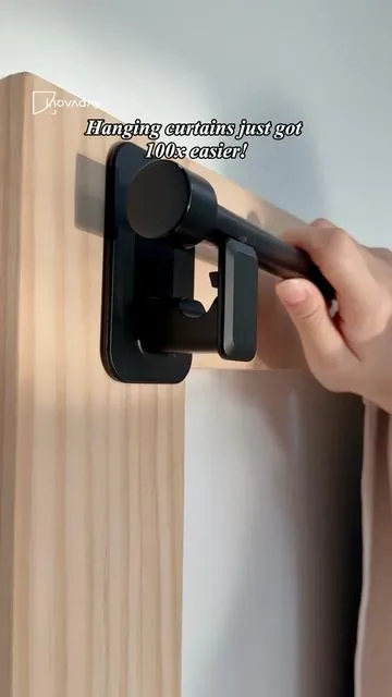 With these no-drill curtain rod holders, hanging curtains just got 100x easier! No more damage, no more landlord complaints! Super renter friendly!🙌🙌🙌 #inovaday #fallfreshness #renterfriendly #curtainrodholder #rentalhacks 