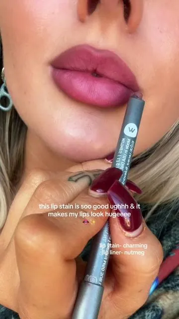 lip stain- charming👄 lip liner-nutmeg👄💗 my favorite lip stain on earth  #wonderskin #lipstain #lipliner #lipcombo #lipcombotutorial 