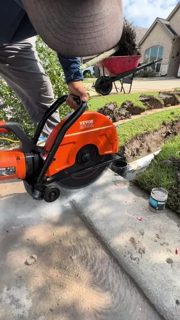 Cutting concrete using vevor 16” concrete cutter. #concrete #concretework #construction #fyp #tiktokshopcreatorpicks 