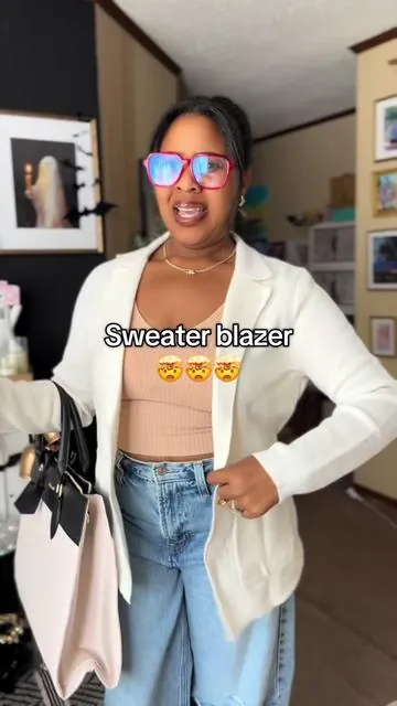 Sweater blazer #sweaterblazer #blazers #cardigan #fashionlookbook #tiktokshopcreatorpicks 