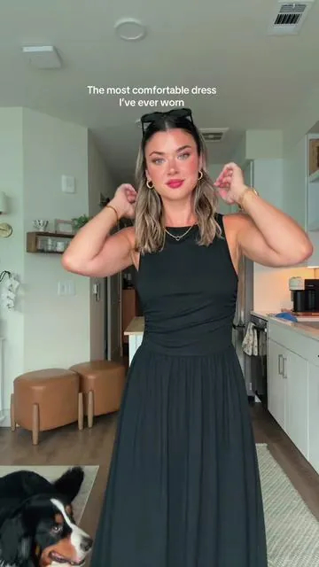 #sleevelessmaxidress #btfbmdress #dresswithpockets #cottondress 