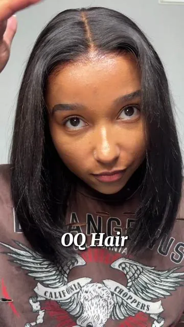 This Hair is so tea🥺😍😍😍!1000000/10 !!! This was a 12inch> come with layers!! only $88!! get this wig now🏃🏽‍♀️👏🏽 @OQHAIR @oqhairshop #fyp #blackgirlhair #blackgirlhairstyles #yakihair #yakistraightwig #blackgirlmagic #tiktoktopwigs #oqhair #gluelesswig #viral 