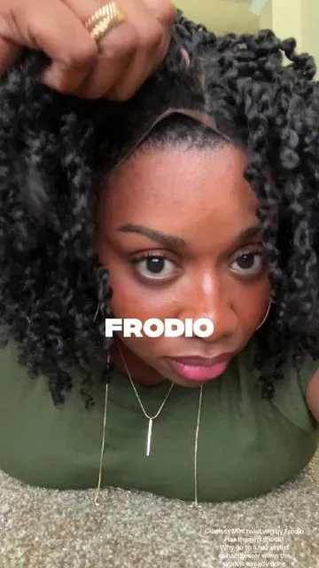 GIIIRRRLLLL How much would this style cost you? How much time, if you do it yourself? The heat 🔥they’re coming with lately, is blowing me 😮‍💨 @Frodio Hair  #FrodioHair #microcurlywig #curlyhair #wigtok #RushReady2025 #naturalhairstyles #blackwomen #minitwists 