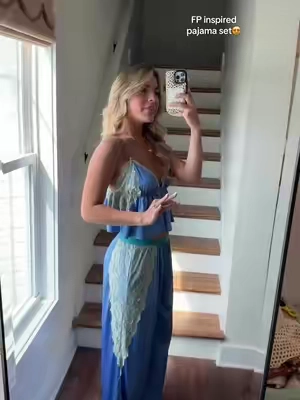 SPEECHLESS. These look and feel SO high quality yall- so much better than any PJ set I've shown! So dainty and beautiful!!🤍 and SO freaking comfortable too! Wearing size M and I'm 5'9! #pajamaset #pjset #elegantstyle #classyoutfit ##lookforless