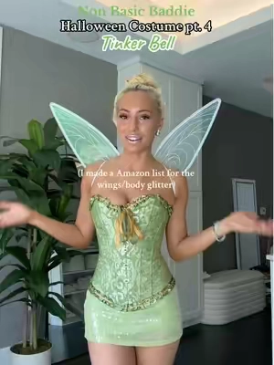 Baddie costume series: TINKER BELL 🧚all the deets #halloween #tinkerbell #costume #halloween2025 #costumeideas 