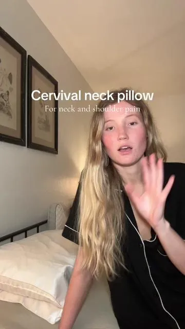 The neck support feels SO GOOD😭#pillows #musthave #cervicalpillow #sidesleeper #sleephack 