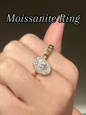 I just think she's so timeless #ring #moissanite #gold 