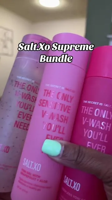 Salt.Xo supreme bundle feminine wash that can also be used as a body wash.  #saltxo #femininehygiene #bodywash #vwash 
