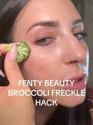 Broccoli freckles lowkey slay 🫣 learned this hack from a master class with fenty beauty! You can easily do this with a spoolie too!  Match stix are in a bundle deal with the diamond bomb right now! I’m wearing shade “suedish” Grab it while it’s on sale! @Fenty Beauty  #fentybeauty #fentysuperbrandday #broccolifreckles #matchstix #diamondbomb 