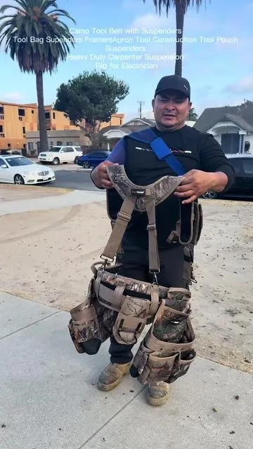 Camo Tool Belt with Suspenders #Camouflage Tool Bag Supenders #Framers Comb Apron Tool Belt #Construction Tool Pouch Suspenders Heavy Duty #Carpenter Suspension Rig for #Electrician 