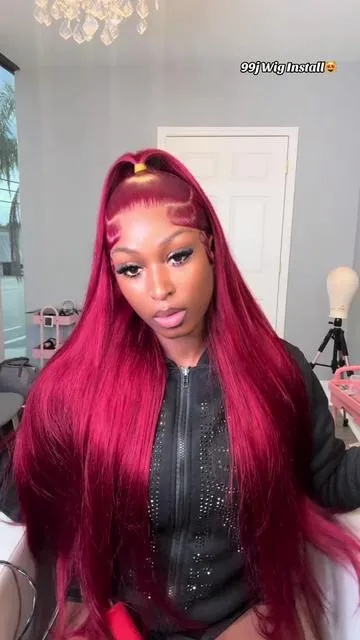 I loveeee this wig from @BABOSHOW ❤️ #wig #fyp #burgundyhair #baboshowhair #wiginstall 