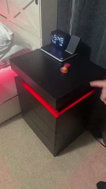 The Black Nightstand is back in stock and the cheapest I’ve ever seen it but you gotta hurry #nightstand #bedroom #ledlights #spotlightfinds #tiktokshoprestock 