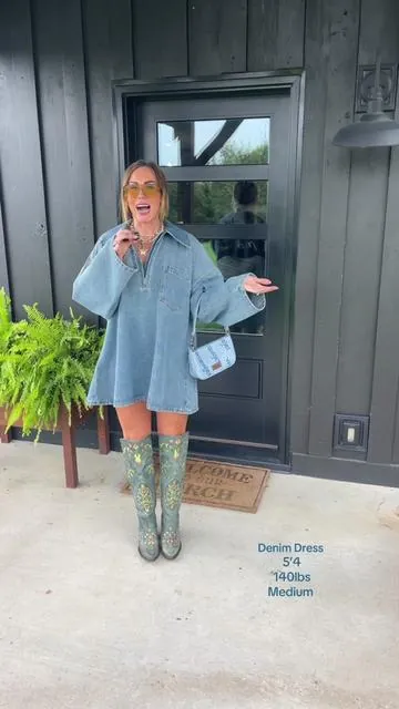 @ELENGATINE denim dress. @elengatine @Elengatine USA #denimyourway #denim #dress #tiktokshopfalldealsforyou #tiktokshoprestock 