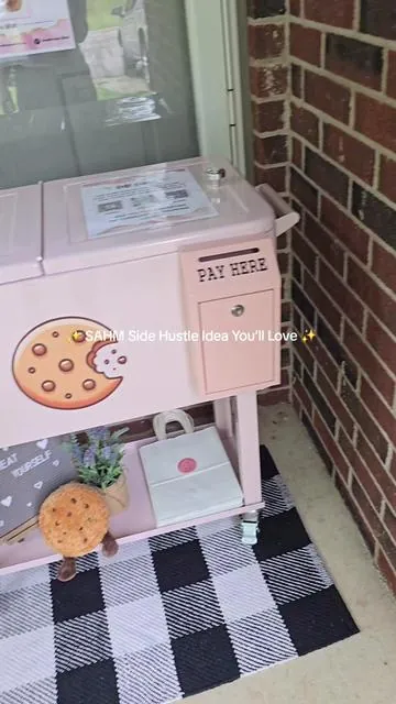 Hey mamas 👋 looking for a fun + easy side hustle? This cookie cart has been a game changer for me 🍪💖 It’s 30% OFF right now (and you might even have extra coupons 🎉). Start your own self-serve stand right from your porch! #SAHMlife #SideHustle #CookieCart #HomeBakery #FYP 