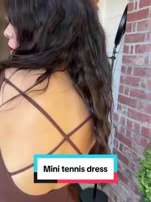 Replying to @Stephanie Carter1009 this mini tennis dress is perfect for fall! True to size 130 5’8 wearing a small #tennisdress #dresses #minidress #falldresses #backlessdress  @TINICOO YOGA 