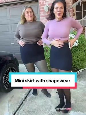 A mini skirt tha haw snatching shapewear perfect for fall layering! #shapewear #miniskirt #skirt #tummycontrol #miniskirtoutfit @Halara_official 