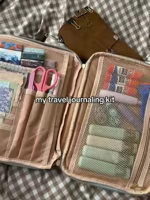 packed up my my travel journaling kit & I’m off to California tomorrow night! #junkjournaling #journaling #journaltok #tiktokshopcreatorpicks #scrapbooking 