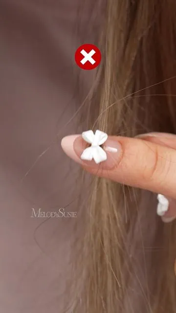 Bow charm problems? Hair always snagging and bow charm falling off? Don't worried!Solved in one step!  😎 #melodysusienails #nailtutorial #naildrill #nailtech #nailtools 