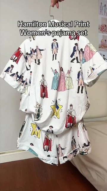 Hamilton Musical Print Women's pajama set#hamilton #pajamas #sleepwear #tiktokshop #spotlightfinds 