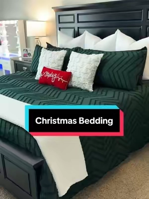 Loving this comforter SO MUCH! Grab this color while it’s still in stock! It’s stunning! @Andency home  #comforter #comforterset #bedding #beddingset #christmasbedroom 