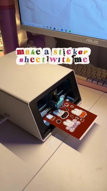 the newest addition to my hobby room is the @Liene Life PixCut S1 and it’s a printing and cutting machine in one! it makes making sticker sheets so much easier and convenient! you will definitely see more of me making sticker sheets :D #lienepixcuts1 #stickersheet #liene #stickers #stickermachine 