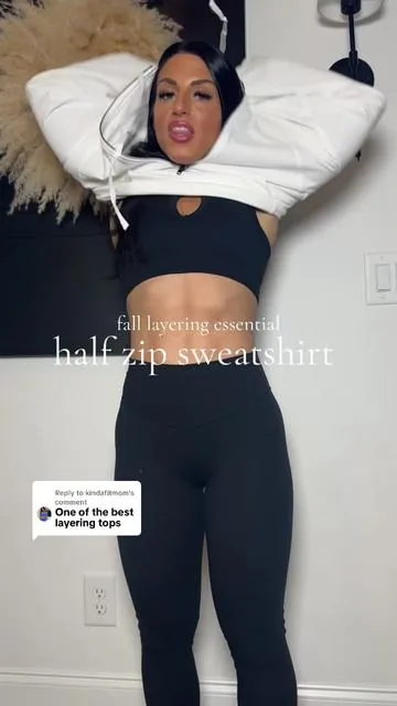 Replying to @kindafitmom one of my FAVORITES for the early fall has to be this half zip sweatshirt - it’s not too heavy and perfect for layering over a sports bra or tank. The colors are also so vibrant and beautiful. @PrettyGarden #halfzipsweatshirt #fallfashiontrends #layeringoutfits #tiktokshopcreatorpicks #tiktokshopfalldealsforyou 