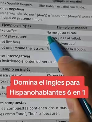 Domina el inglés para hispanohablantes 6 en 1 es un libro para aprender inglés rápidamente, con explicaciones comprensibles y ejercicios muy buenos qué te ayudarán a aprender rápidamente #tiktokshopcreatorpicks #giftideas #aprendeingles #english #librodeingles 