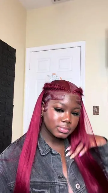 Baboshow Hair- 99j 13x6 30" Straight HD Lace Wig 🍒 @BABOSHOW  - Stylist @layyworld  #baboshowhair #wiginstall #99jwig #fypシ #straighthair 