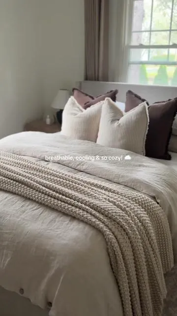 linen sheets >> these cozy sheets are 100% linen, get softer with every wash & elevate your bedroom! #linen #bedding #beddingsets #sheets #bedroom  Linen bedding Linen sheet set @YouthSky 