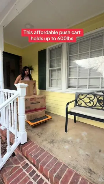 She doesnt need no man #foldablepushcart #movingout #apartmentmusthaves #movingday 