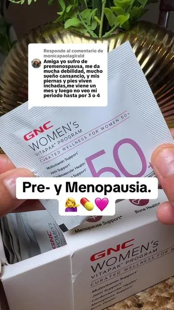 Respuesta a @monicapaolagirald Menopausia Estás vitaminas de GNC ayudan con todos los síntomas de la pre y menopausia y aparte traen un montón de vitaminas, igual para el estrés el cuidado de los huesos etc.🩷🤌💊#fyp#menopausia #vitamins#gncvitapak #menopause 