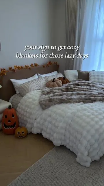 lazy days with this winter Rabbit Fur Blanket ❄️🌧⛄️#bedroom #soft #bedroomvibes #cozyvibes #StripesInStyle #anxiety #bedsure #BedsureBlanket #coolingsheets #OMG #fyp #FallFreshness #GetReadyforFashionWeek #TikTokShopRestock #comforter #beddingset