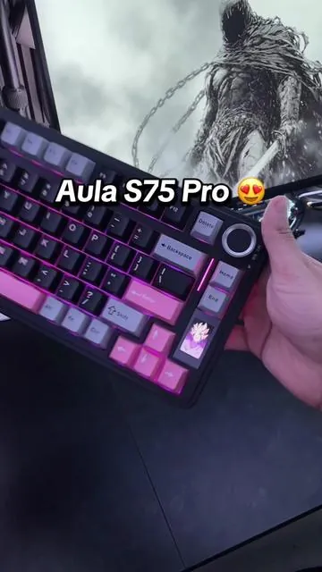 Aula S75 Pro Creamy Mechanical Wireless Keyboard 😍 @Aula #aulas75pro #aula #creamykeyboards #keyboard #wirelesskeyboard 