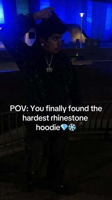 Finally found a rhinestone hoodie that isn’t expensive 😮‍💨 #rhinestonehoodie #hoodie #fyp 