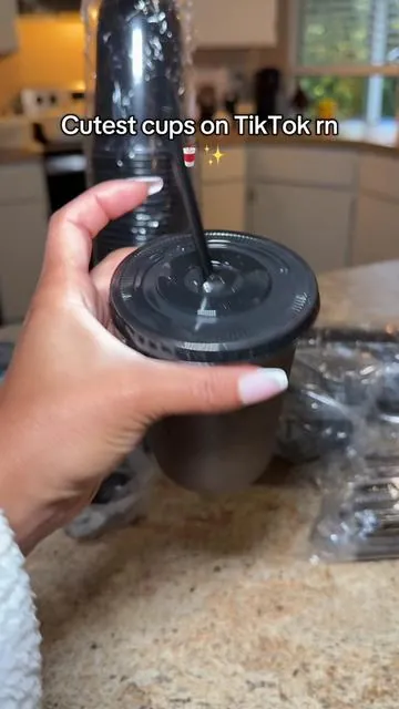 Amazon has them for more… but TikTok Shop has them for way less 🥤✨ cutest cups ever + such a steal!!  #aestheticfinds #icedcoffee #cutecups #togocups #tiktokshopfinds 