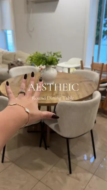 the most aesthetic + budget friendly dining table 🤎✨ #rounddiningtable #diningtablewithstorage #tiktokshopfinds #tiktokmademebuyit #smallspacefurniture #spacefriendlyfinds #homeupgradeideas #diningroomgoals #multifunctionalfurniture #apartmentfriendly #storagetable #modernhomefinds #kitchenfurnituregoals #interiordecorfinds #homeessentials @Tribesigns 