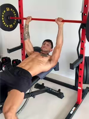 Breaking in the new power rack. Love the red on red with my barbell. Also a HUGE fan of the pull up system. Extra wide and multiple neutral grip options. It can hold 800lbs and was easy to set up! If you’re starting a home gym or simply need a new rack, this is a great budget friendly option! #barbellworkout #powerrack #garagegym #homegym 
